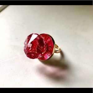 *NEW IN* ring-pop designed pink clear crystal ring